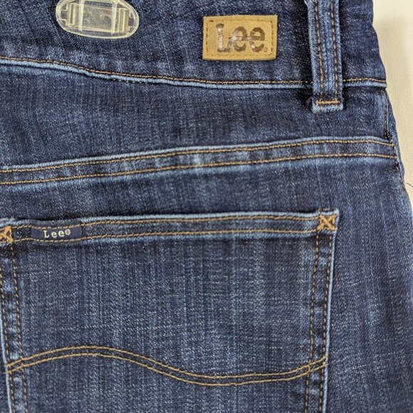 Lee Women's Plus Size 20W Blue Mid Rise Relaxed Fit Straight Leg Denim Jeans - Picture 5 of 7